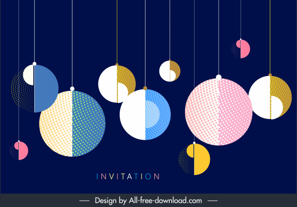Decorative Background Template Hanging Semicircle Shapes Colorful Flat