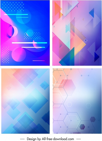 Decorative Background Templates Bright Colorful Geometric Decor-vector  Abstract-free Vector Free Download