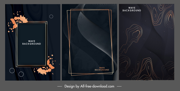 dekorative Hintergrundvorlagen elegante dunkle Grunge winken Design