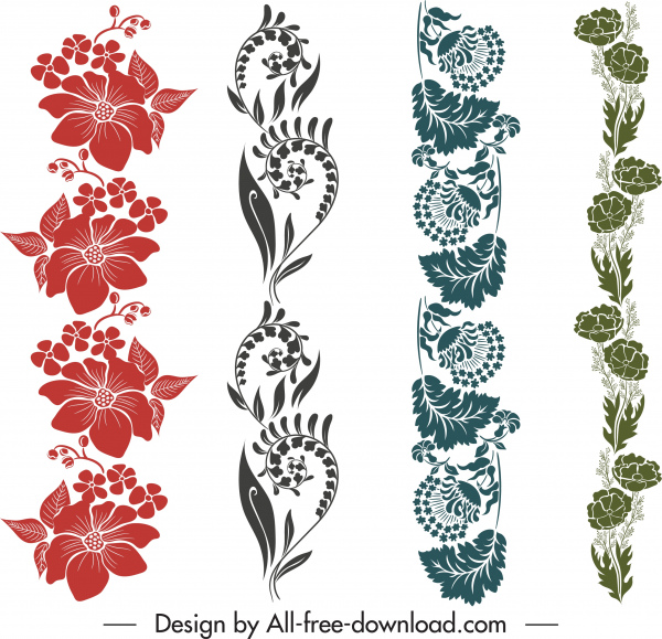 modèles décoratifs de frontière élégantes conception botanique classique