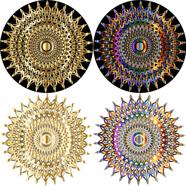 lingkaran dekoratif Desain dengan warna-warni mengkilap berpaut ilustrasi