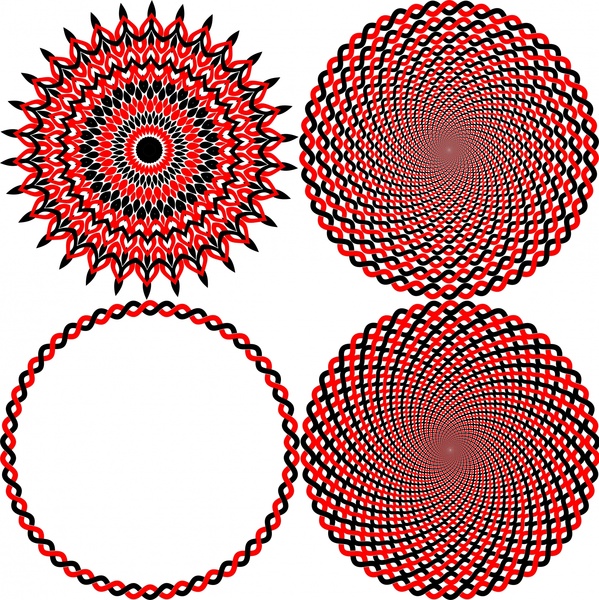 Ilustración vectorial de círculos decorativos con diseño de enclavamiento