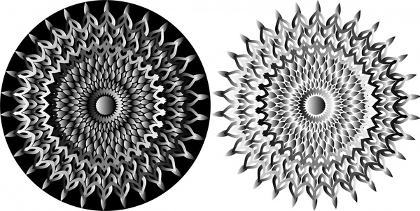 lingkaran dekoratif vektor ilustrasi dengan interlocking pola