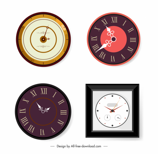 iconos de reloj decorativo elegante decoración moderna