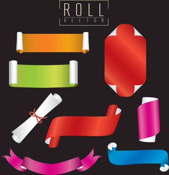 декоративный цветной бумаги иконки различных 3d проката фигур