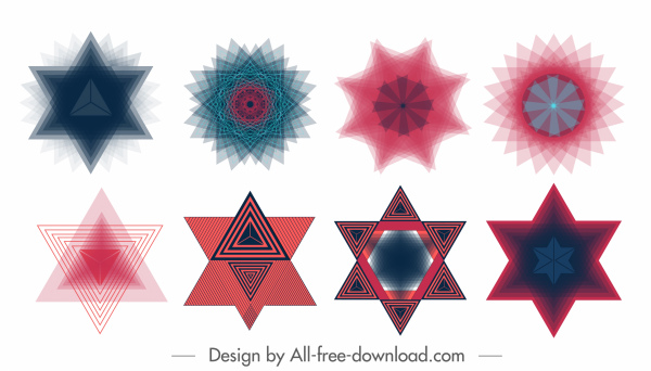 elementos decorativos modernos coloridos ilusão decoração formas geométricas