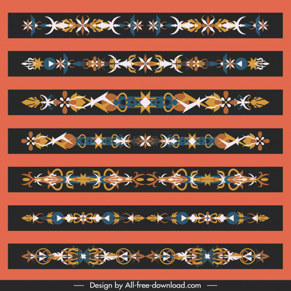 elementos decorativos modelos de decoração tribal design horizontal simétrico