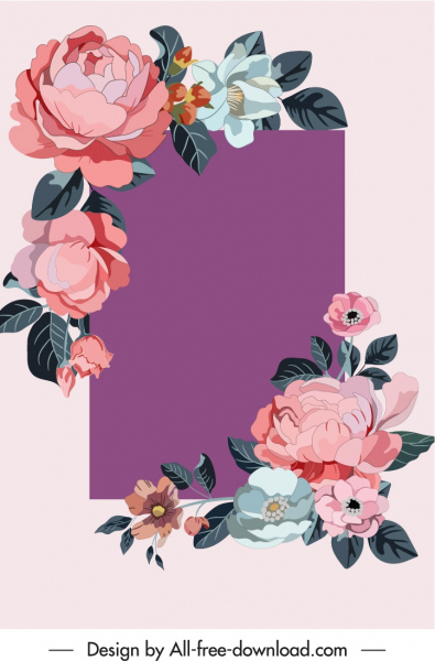 dekoratif bunga Template warna-warni desain klasik elegan