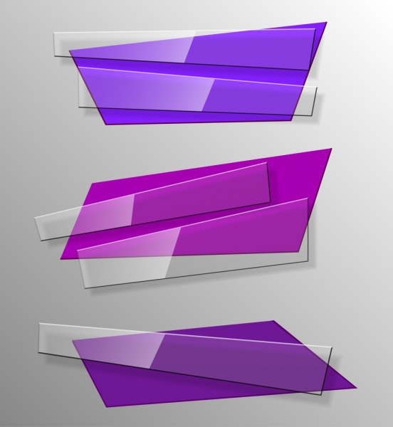 玻璃裝飾物範本的三維紫色設計