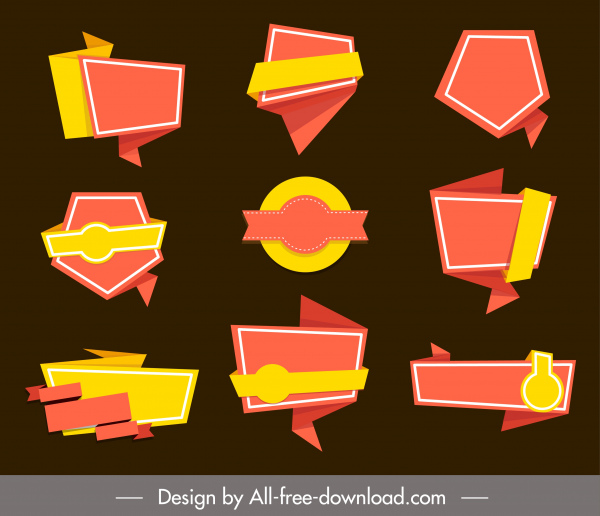plantillas de etiquetas decorativas elegantes formas de origami