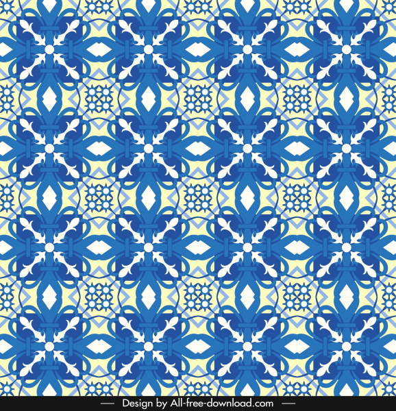 motif décoratif bleu classique symétrique répétition Design