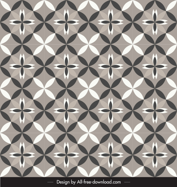 patrón decorativo clásico pétalos planos decoración retro simétrica