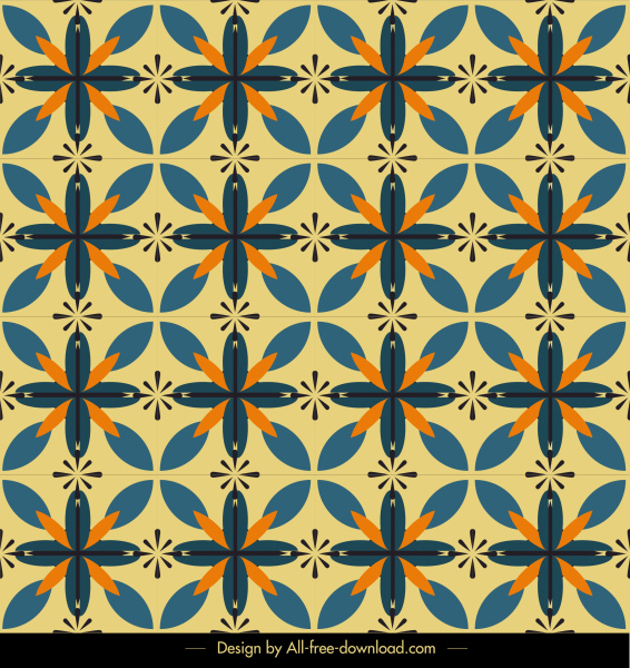 patrón decorativo de la clásica repetición simétrica botánico sketch