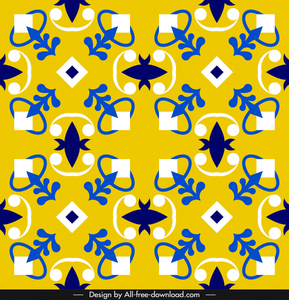 pola dekoratif klasik warna-warni datar simetris ilusi