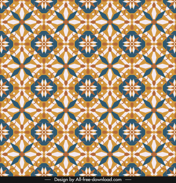 patrón decorativo colores simétricos repitiendo las formas clásicas