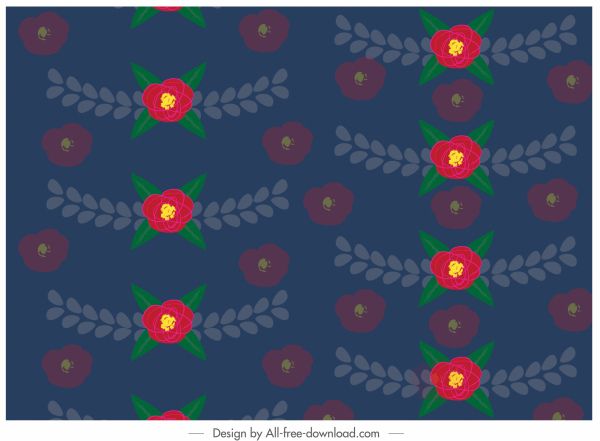 장식 패턴 다채로운 반복 꽃잎 흐리게 하는 장식 디자인