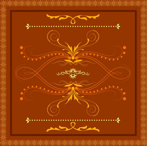 Decorative Pattern Design Elements Orange Classical Style