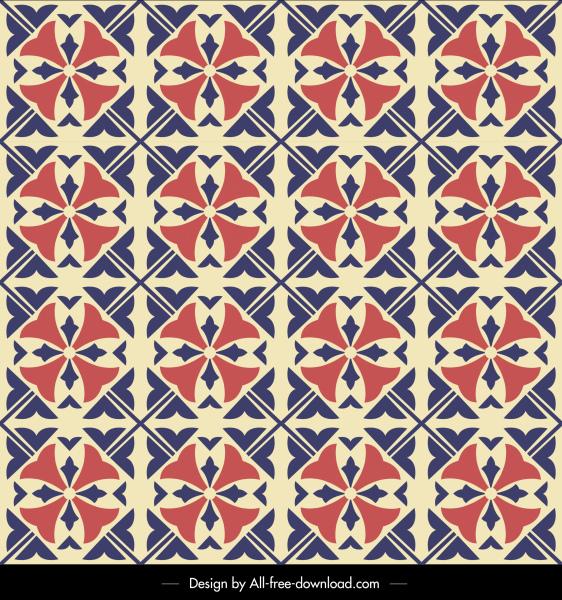 motif décoratif plat symétrique rétro répétition Design