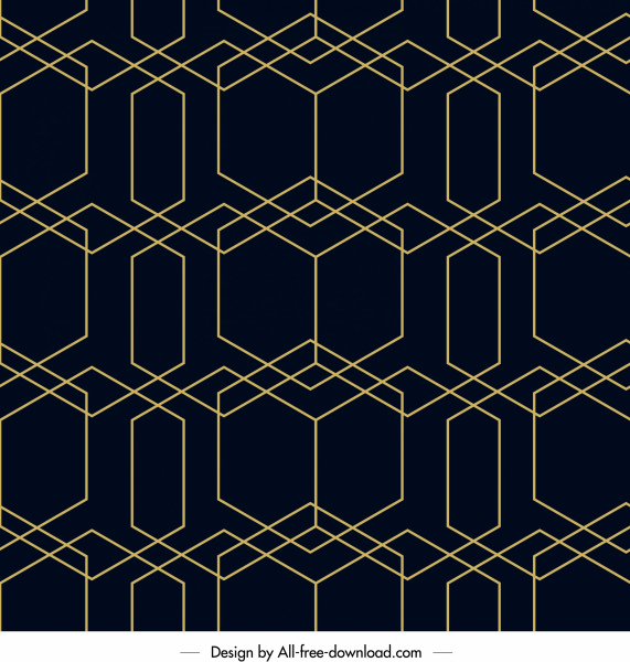 pola dekoratif Ilusif garis datar desain simetris