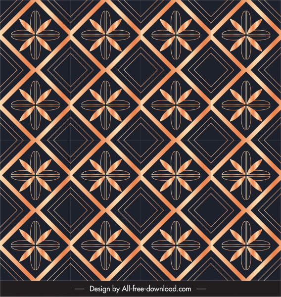 dekorasi geometris pola kelopak dekoratif mengulangi desain simetris