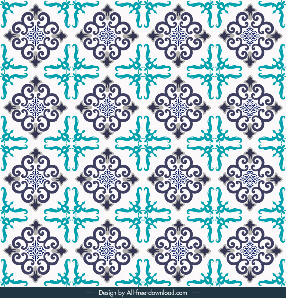 patrón decorativo que repite formas abstractas planas simétricas
