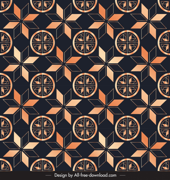 padrão decorativo repetindo esboço de pétalas simétricas