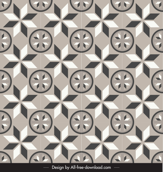 patrón decorativo retro plano repitiendo diseño simétrico