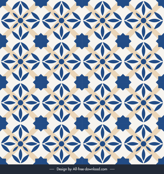 dekorative Muster retro wiederholenden symmetrischen flache Skizze