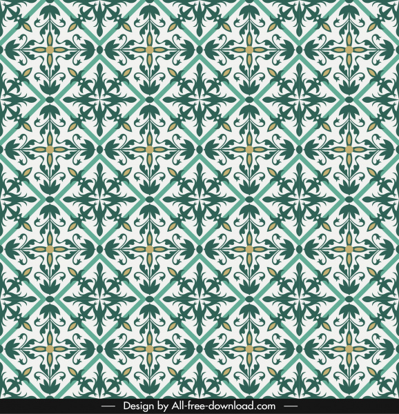 patrón decorativo plantilla simétrica perfecta repetición decoración clásica