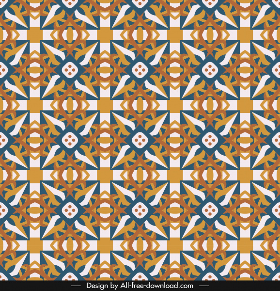 patrón decorativo de la plantilla clásica repetición simétrica diseño colorido