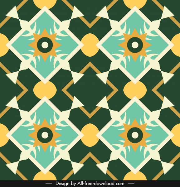 patrón decorativo plantilla colorida ilusión simétrica plana