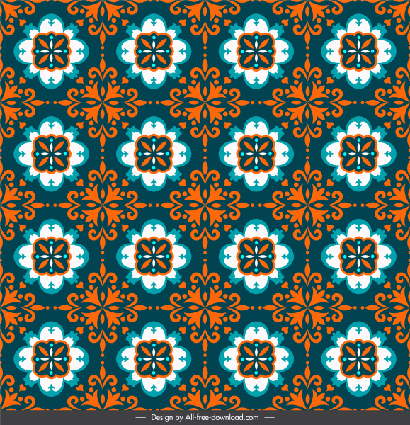 patrón decorativo plantilla oscuro clásico repetición simétrica ilusión