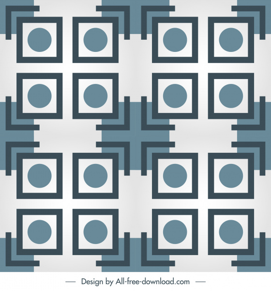template pola dekoratif datar geometri simetris mengulangi sketsa