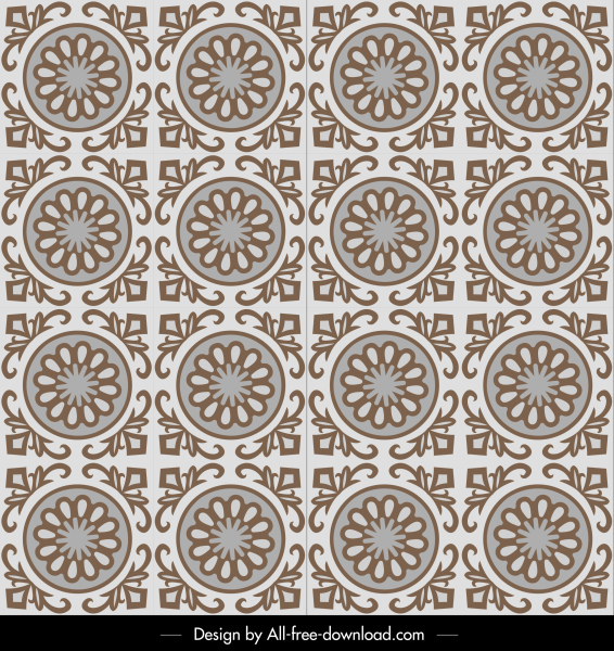 dekorative Muster Vorlage flach symmetrische Retro-design