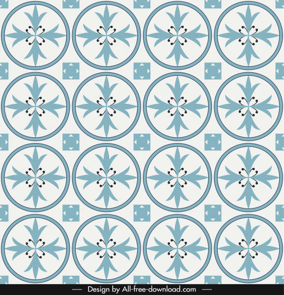 modèle de motif décoratif répétition cercles formes de flore symétrique