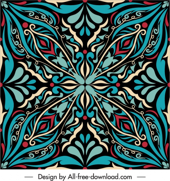 dekorative Muster Vorlage retro orientalische symmetrische Form