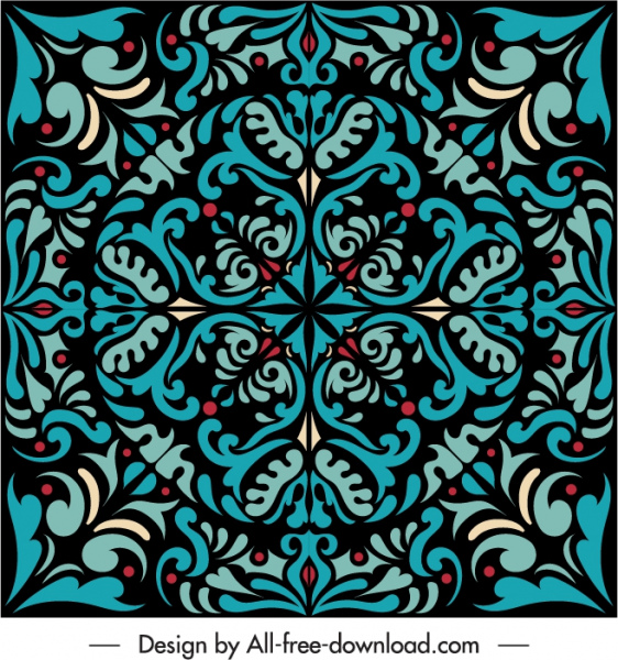 patrón decorativo plantilla vintage simetría ilusión decoración