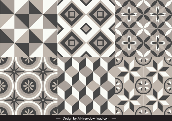 pola dekoratif template ilusi simetris klasik desain
