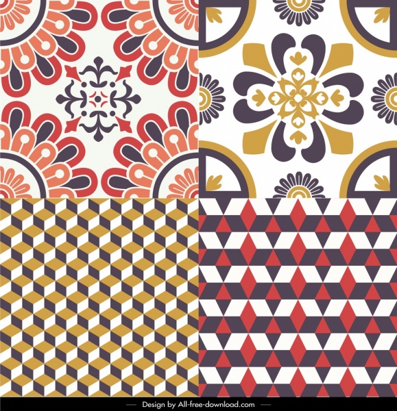 patrón decorativo plantillas simétricas repetición geométrica decoración clásica