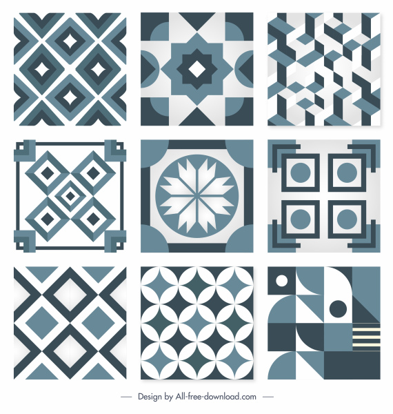 plantillas de patrón decorativo plana decoración abstracta simétrica