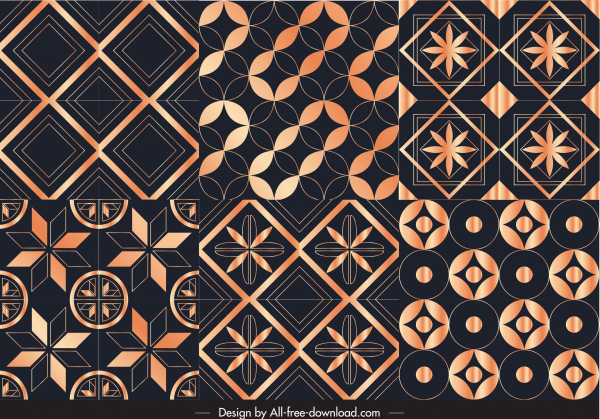 Szablony dekoracyjny wzór błyszczący symetryczne kształty geometryczne