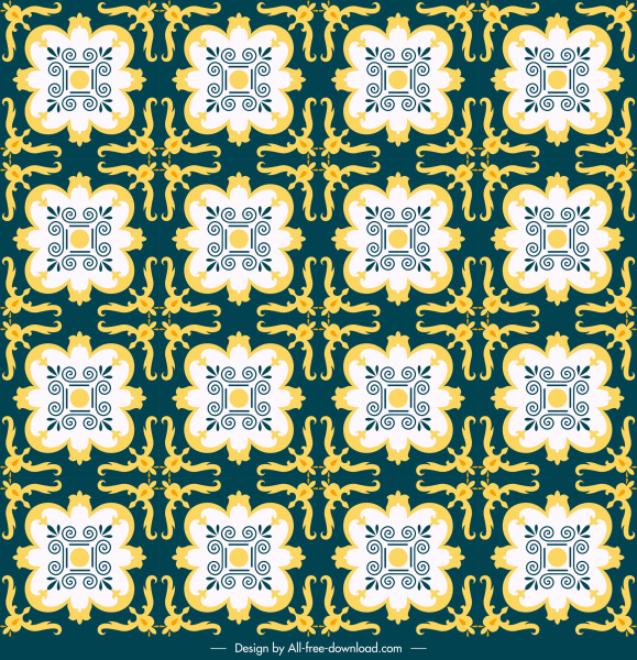 patrón decorativo tradicional clásica repetición simétrica sketch