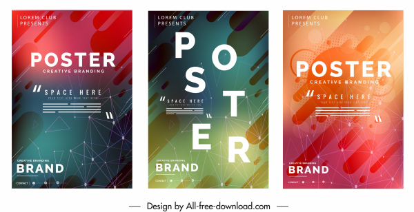 Poster dekoratif template warna-warni teknologi abstrak dekorasi