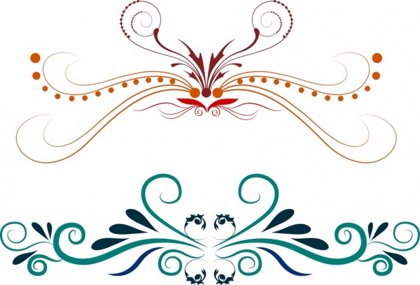 esquema de curvas colorido símbolo decorativo setsclassical