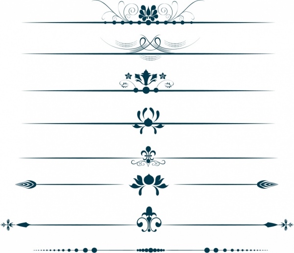 la conception classique des symboles décoratifs courbes des éléments de décoration de fleurs