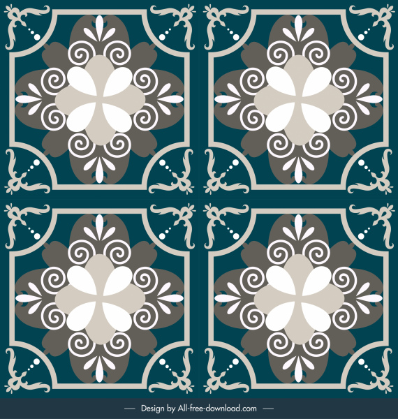 Decorative Tile Background Elegant European Symmetric Shape