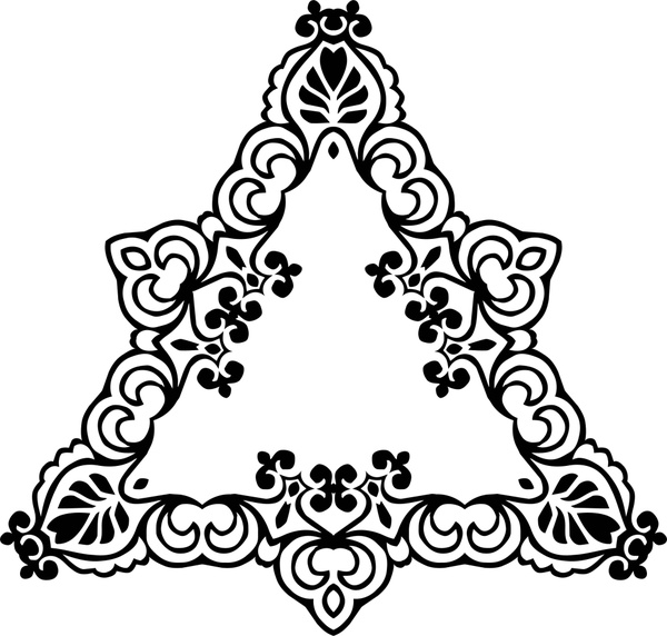disegno del triangolo decorativo con cornice d'epoca astratto