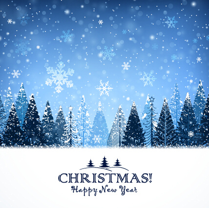 Deep Forest With Snowflake Christmas Background Art Deep Forest With Snowflake Christmas Background Art