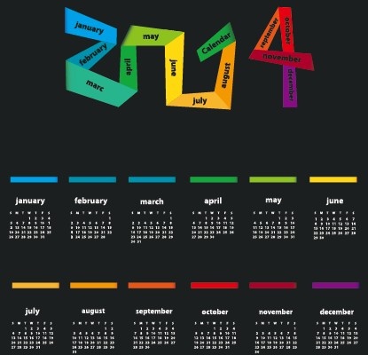 calendar14 delicado ano projeto vector