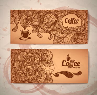 vector de diseño delicado café tarjetas